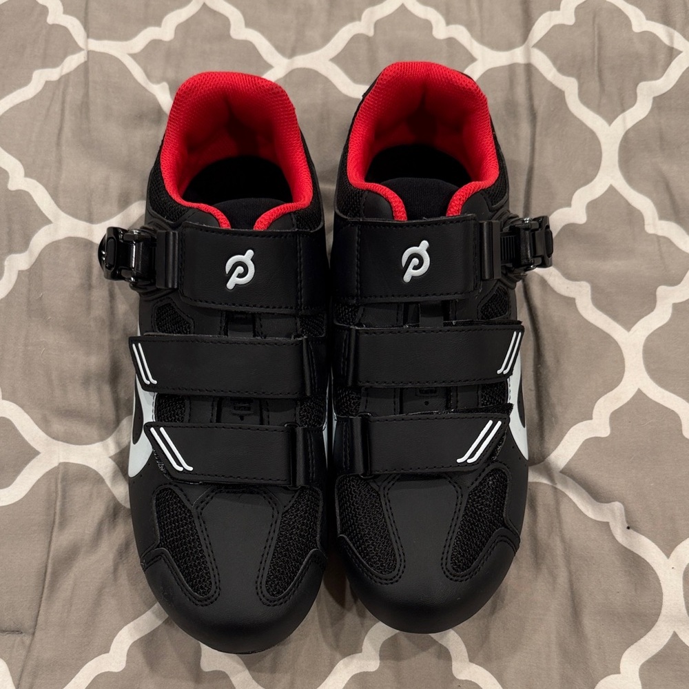 Peloton Black and Red Athletic Shoes